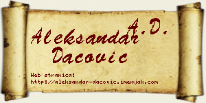 Aleksandar Dacović vizit kartica